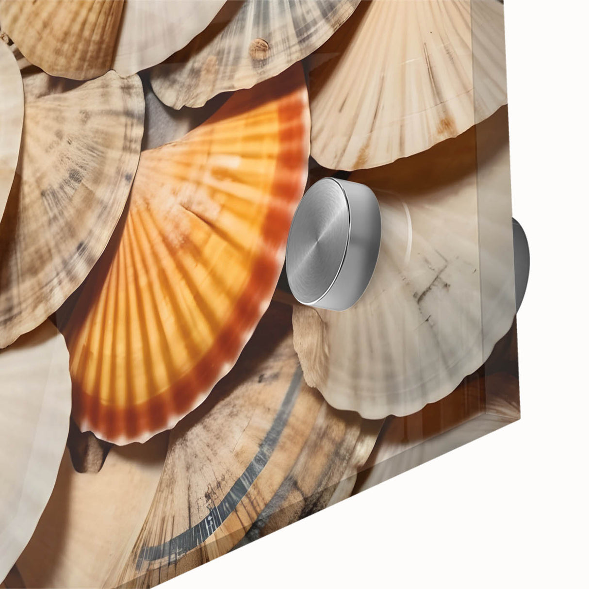 Large abstract wall art on acrylic glass featuring organic textures in earth tones, ideal for dining room ambiance.