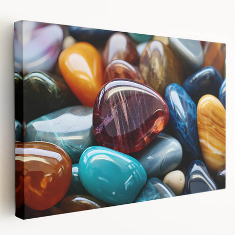 Close-up of natural elements in muted earth tones on a large stretched canvas, ideal for kitchen wall art.