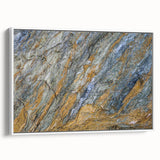 Vintage poster art of colorful natural elements on a large framed canvas, suited for living room decor.