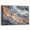 Black and white landscape painting on framed canvas, featuring a serene natural scene, ideal for bedroom wall decor.