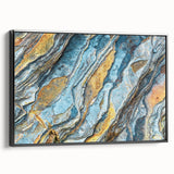 Black and white framed canvas of a vintage landscape painting, ideal for bedroom wall decor.
