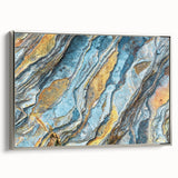 Framed canvas featuring a close-up landscape art painting with vibrant natural elements on a black background.
