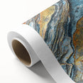 Art deco poster featuring a close-up of natural elements in muted green and brown tones on rolled canvas.