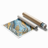 Extra large rolled print of close-up floral art in soft pastel shades.