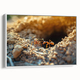 Vintage poster art of natural elements, featuring vibrant colors on extra large framed canvas, ideal for living room decor.