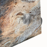 Large abstract wall art on acrylic glass featuring earthy tones.