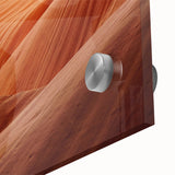 Large abstract wall art on acrylic glass featuring organic shapes in earthy tones, ideal for dining room ambiance.