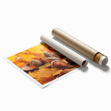Close-up image of tree bark on a rolled print, featuring detailed textures in earth tones.