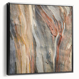 Black and white framed canvas featuring close-up of trees, ideal for bedroom wall art in a vintage style.