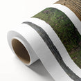 Art deco poster of stylized trees in muted green and brown tones on rolled canvas, suitable as nursery wall art.