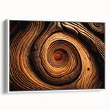 Framed canvas of a vintage poster art featuring close-up trees in vibrant colors.