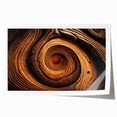 Extra large rolled print of close-up tree branches with detailed leaves, in subdued green tones.