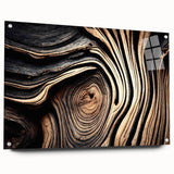 Close-up of tree bark in muted earth tones on large acrylic glass, suitable for bedroom or dining room decor.