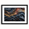 Extra large abstract art print of colorful, textured trees on a black framed canvas, ideal for living room decor.