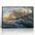 Large abstract wall art featuring close-up tree designs in black and white tones, framed in acrylic.