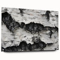 Close-up of a tree with intricate bark details on acrylic glass, using earthy brown and green tones.