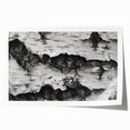 Close-up of tree bark in natural earth tones on a rolled canvas.