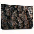 Acrylic print of a close-up tree design in muted green and brown tones, suitable for bedroom or dining room decor.