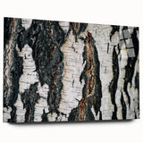 Large abstract wall art depicting close-up tree designs in muted earth tones on acrylic glass.