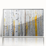 Acrylic print of close-up tree design in muted green and white, ideal for modern nursery wall art.