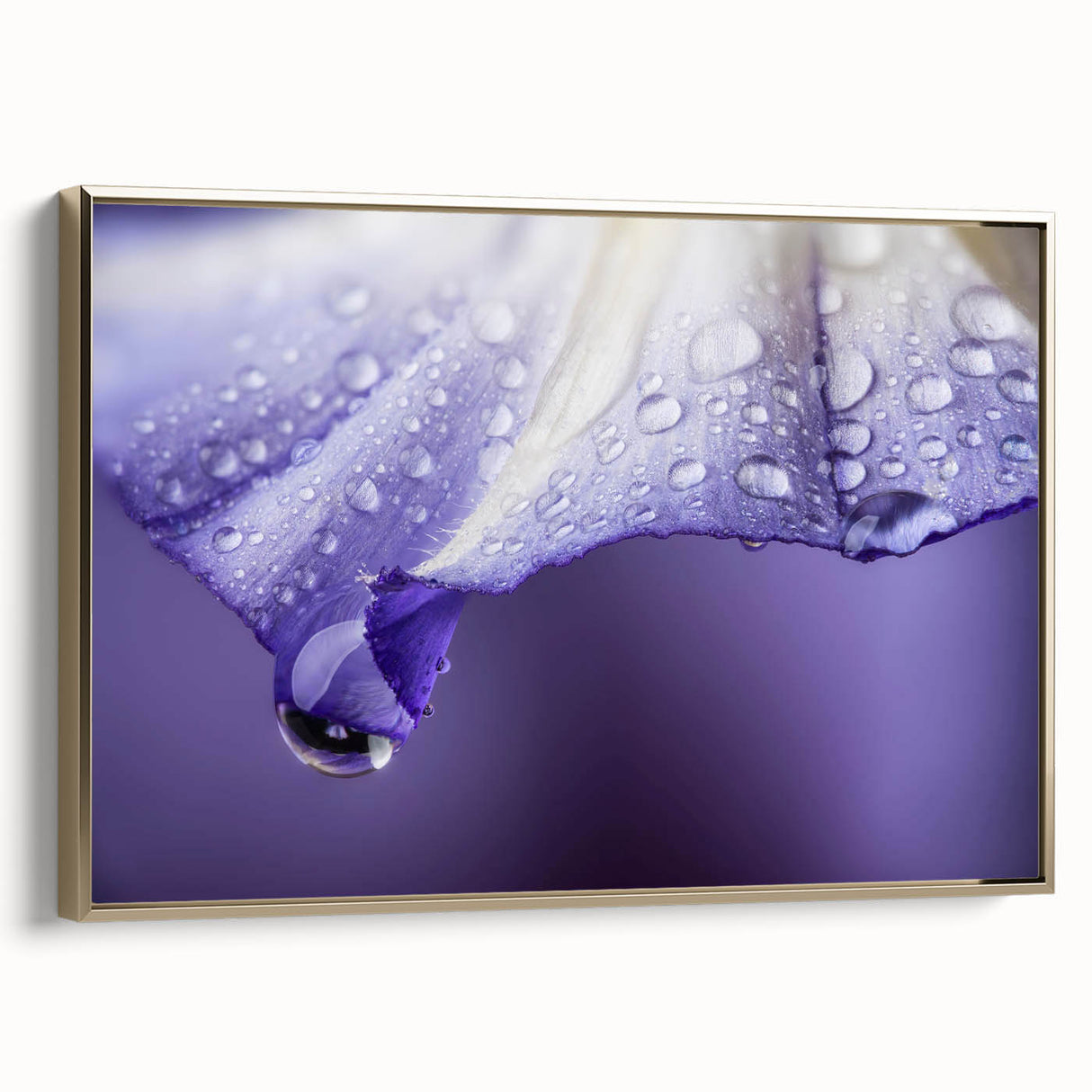 Landscape art painting featuring a close-up of water, rendered in colorful art style on a framed canvas.