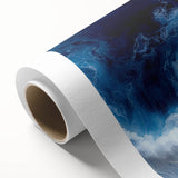 Art deco poster of serene water close-up in soft blue and green tones on rolled canvas, ideal for nursery wall art.