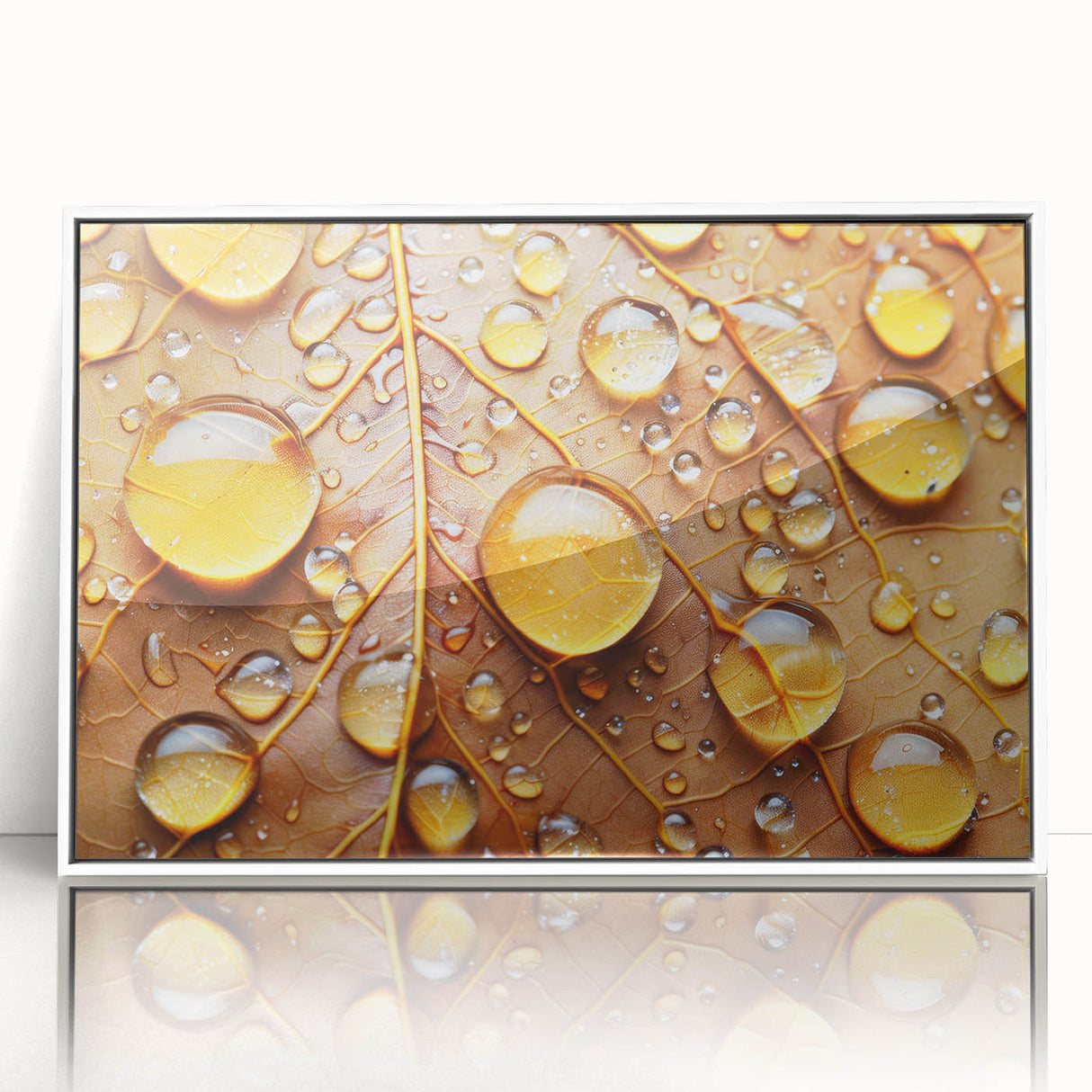 Acrylic print of water-themed modern art decor in a white frame, ideal for nursery wall art.