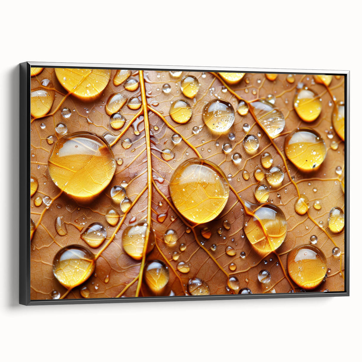 Framed canvas featuring a black and white close-up of water ripples, ideal for bedroom wall decor.