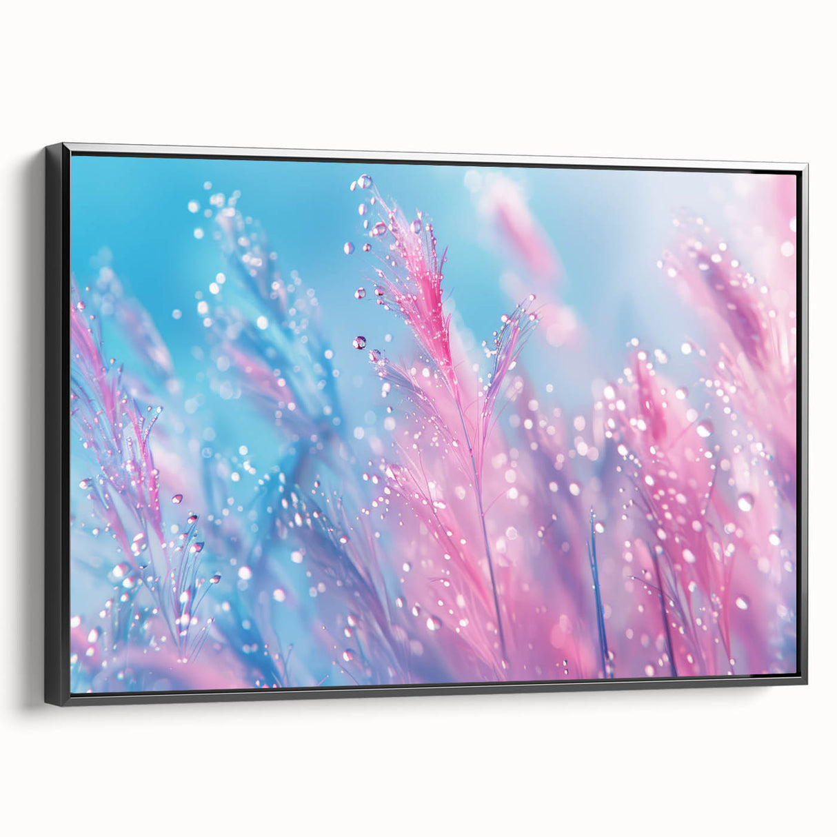 Black and white landscape art painting on framed canvas depicting a serene river scene, ideal for bedroom wall decor.