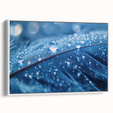 Close-up of water texture in black framed canvas with vivid colors, ideal for extra large living room wall art.