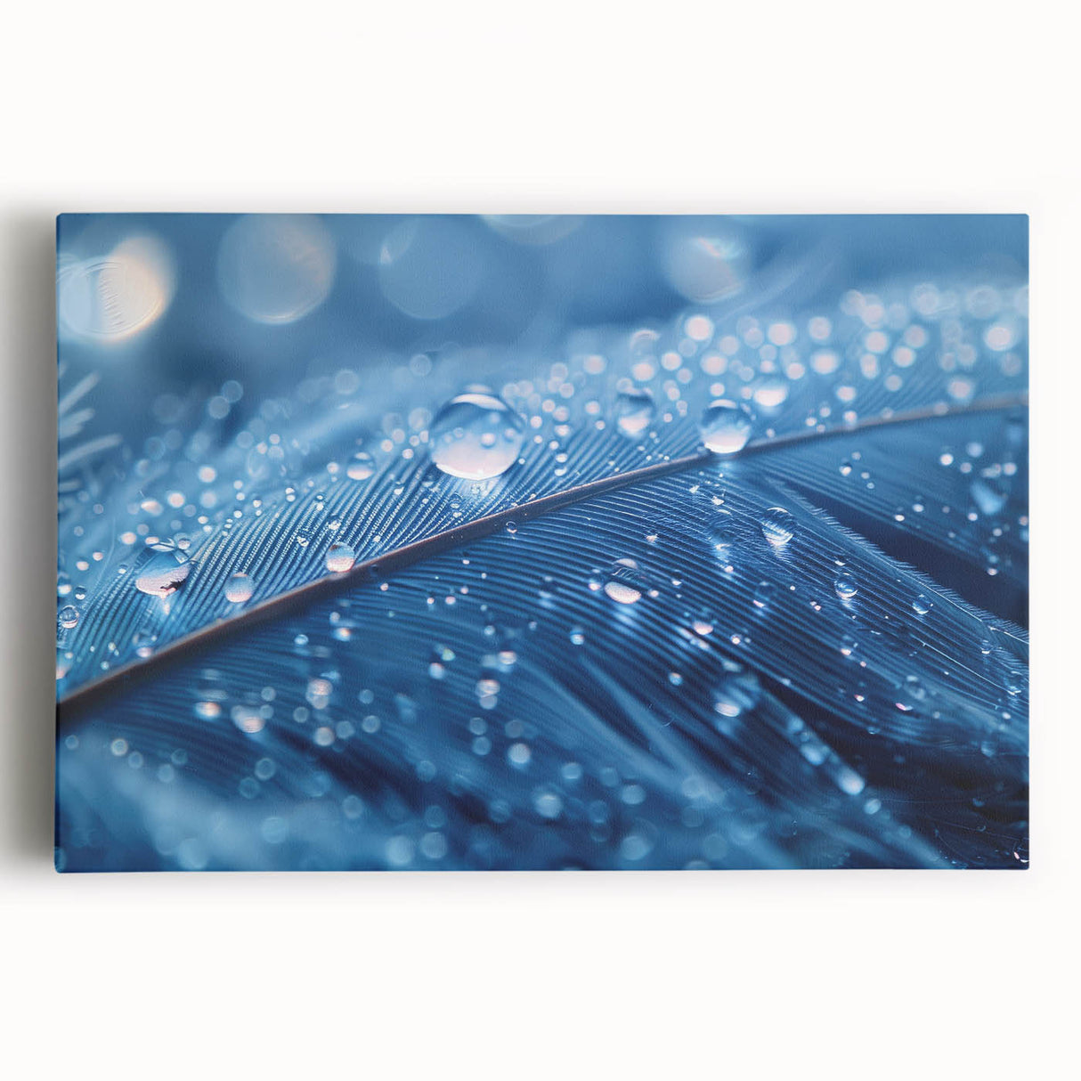 Close-up black and white photograph of water ripples on a stretched canvas, ideal for kitchen art.