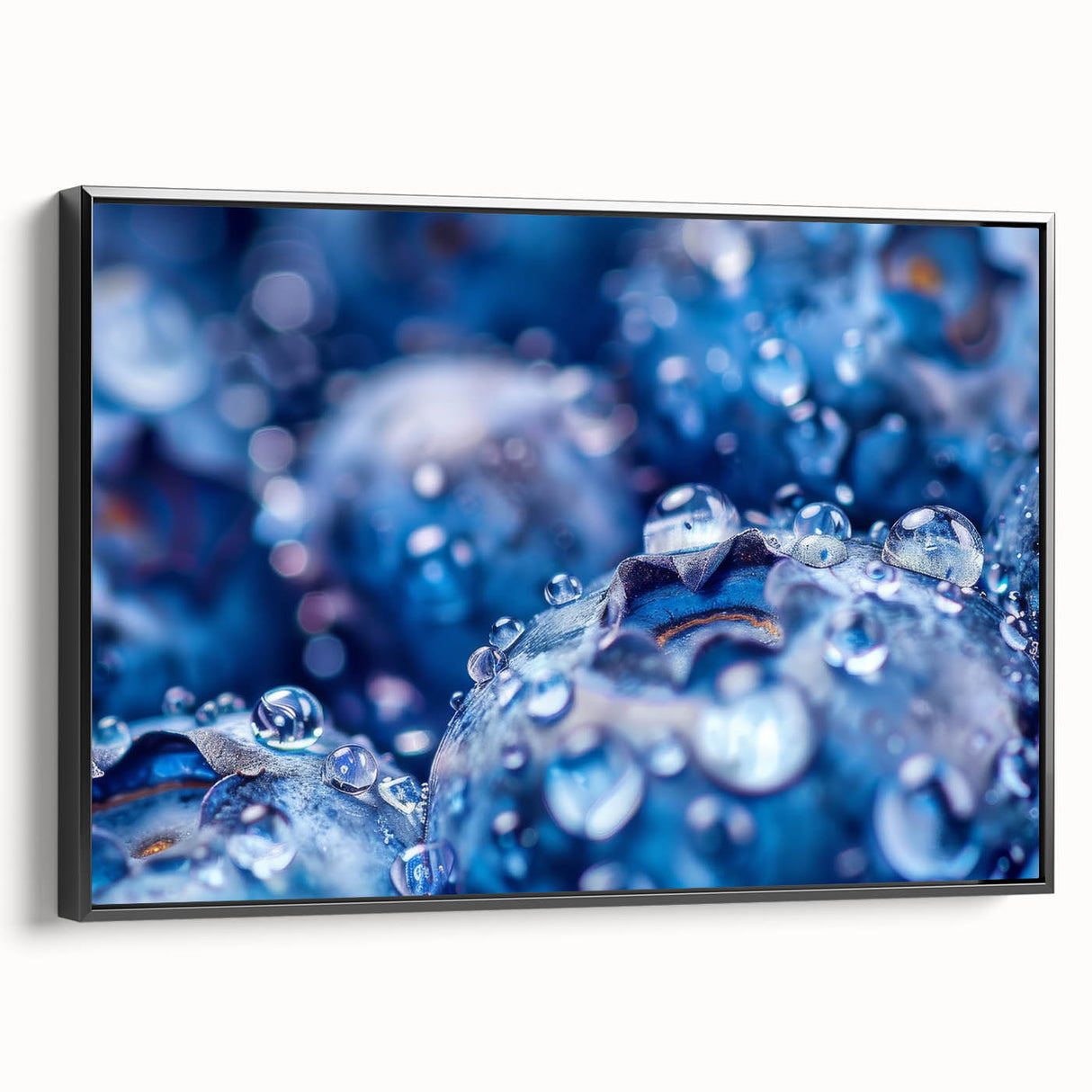 Black and white framed canvas of a close-up water design, ideal for bedroom wall art in a vintage style.