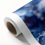 Art Deco style poster featuring close-up water design in blue tones on rolled canvas, suitable for nursery wall art.