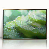Framed acrylic print of close-up water design in blue and gold tones, ideal for modern art wall decor.