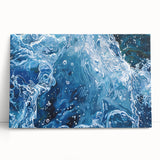 Black and white close-up photo of water droplets on canvas, ideal for kitchen wall art or bedroom ambiance.