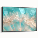 Black and white framed canvas of a detailed water landscape, suitable for bedroom decor.