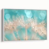 Vintage poster art of a vibrant water-themed close-up, framed on canvas, suitable for living room decor.