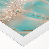 Art deco poster of a close-up water design in blue and white tones on rolled canvas.