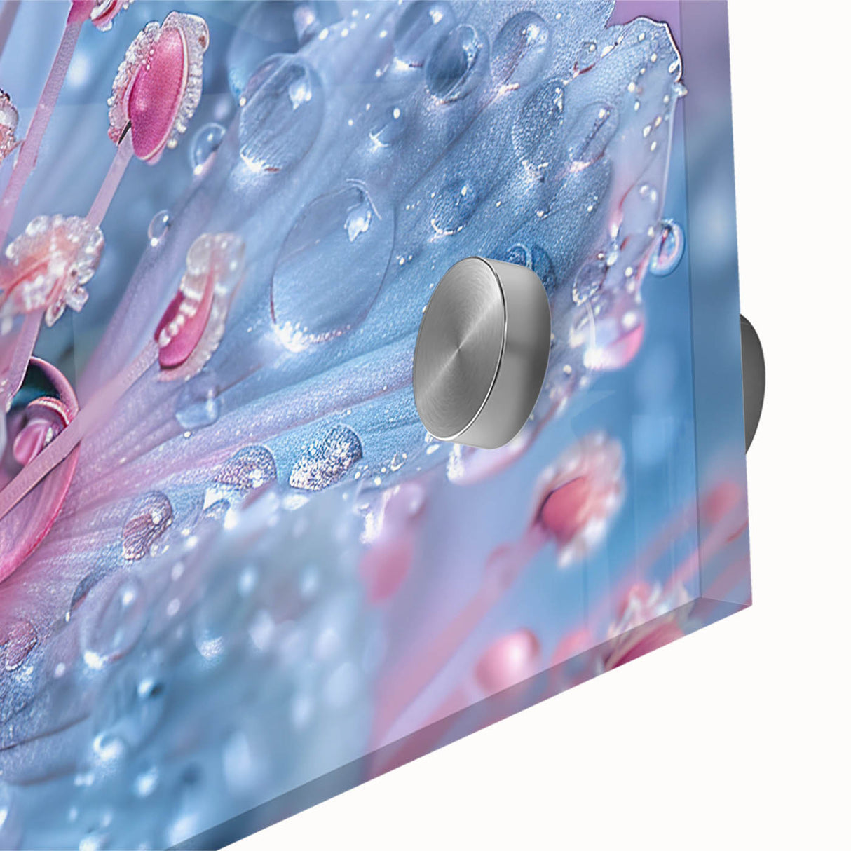 Large abstract wall art featuring swirling blue and green tones on acrylic glass, ideal for dining room ambiance.