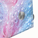 Large acrylic glass print of abstract water design in blue and green tones.