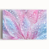 Close-up black and white photo of water droplets on canvas, ideal for kitchen wall art.