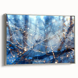 Landscape art painting featuring a close-up of water ripples, in a silver-framed canvas, with muted blues and grays.