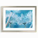 Textured art featuring abstract water design in blue and grey tones on a silver-framed mat, ideal for bedroom wall decor.