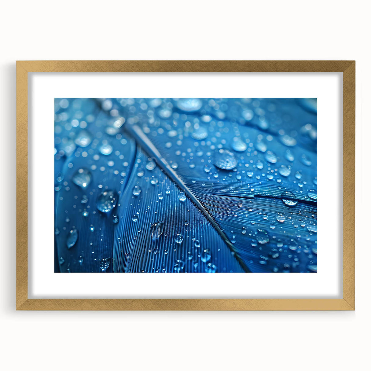 Extra large abstract art print with textured water design in gold frame, ideal for living room decor.