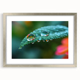 Textured art featuring abstract water design in muted blues and greens on a framed silver mat, ideal for bedroom decor.