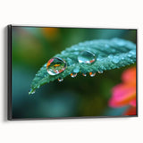 Black and white framed canvas depicting a close-up water design, ideal for bedroom wall decor.