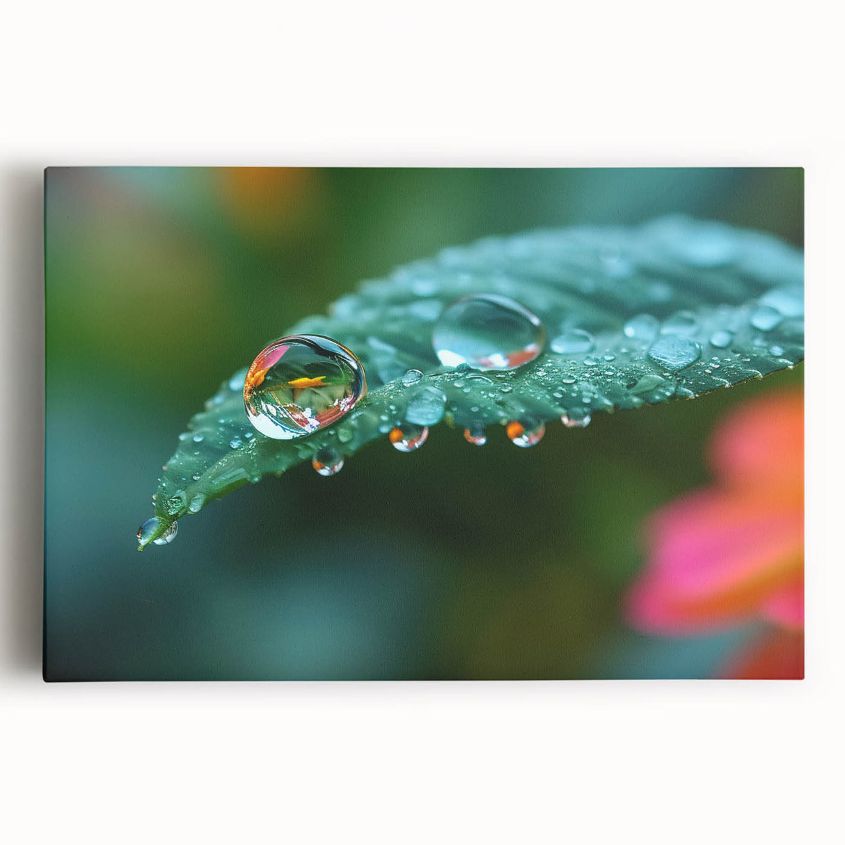 Black and white close-up water ripple photograph on stretched canvas, suitable for kitchen wall art.