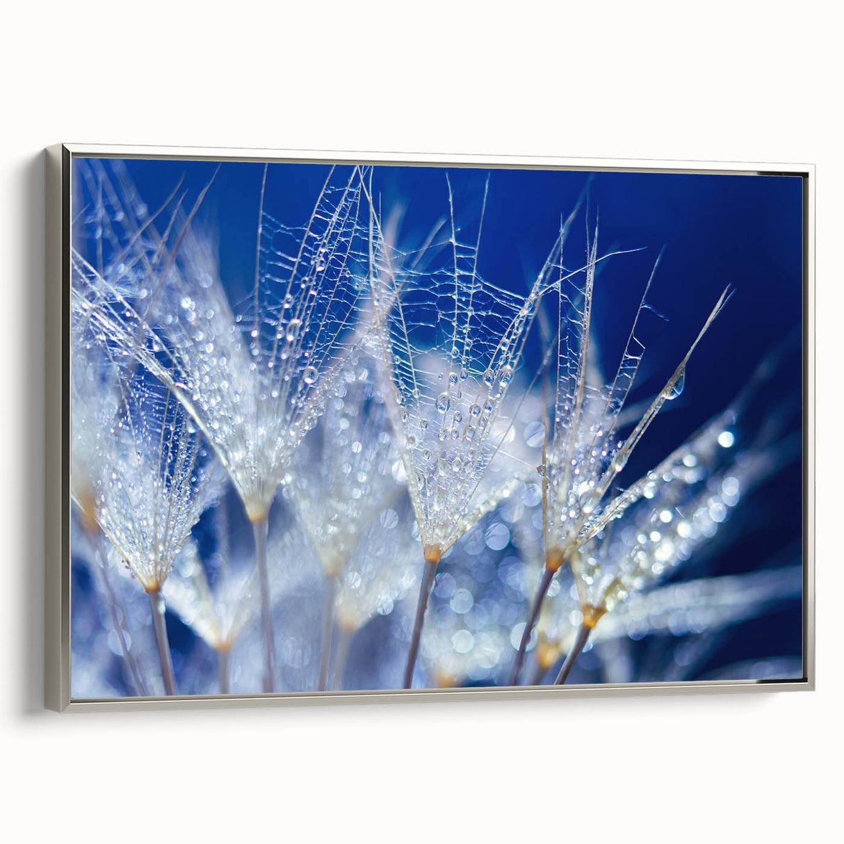 Vintage poster art of a close-up water design in vibrant colors on a large framed canvas, suitable for living room decor.