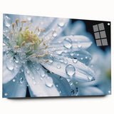 Close-up of water ripples in gray and blue tones on acrylic glass, suitable for bedroom or dining room wall art.