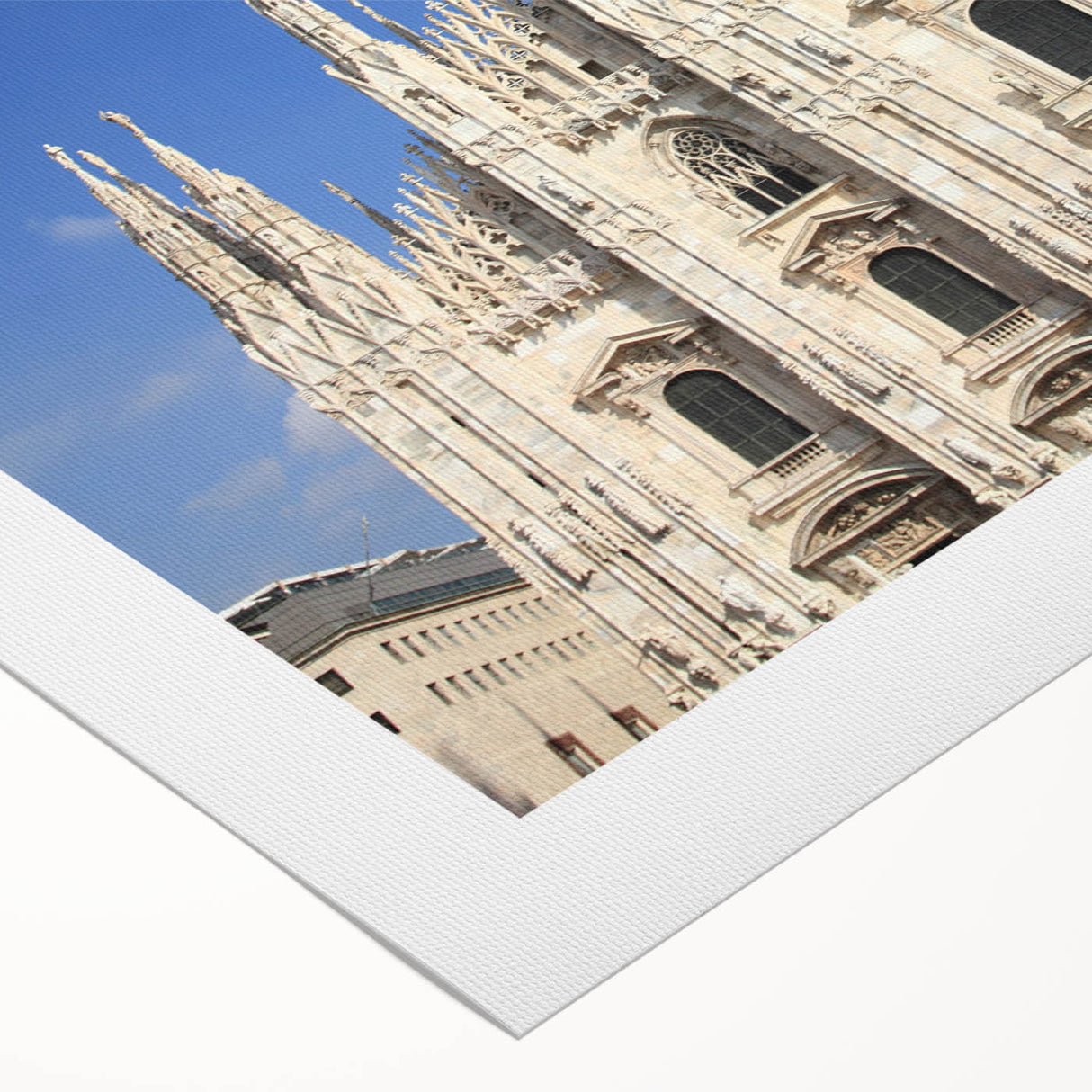 Art deco poster featuring a detailed cathedral design on rolled canvas, suitable for dining room or bathroom.